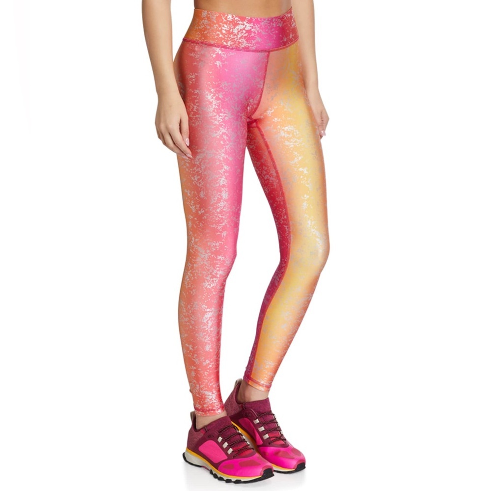 Terez Foil Ombré Leggings metallic pink orange women’s